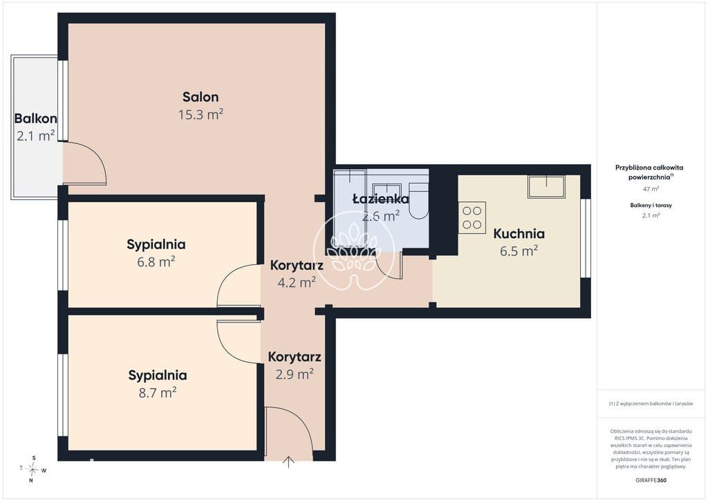 3 pokoje 47m² z balkonem Kapuściska - zdjęcie 9