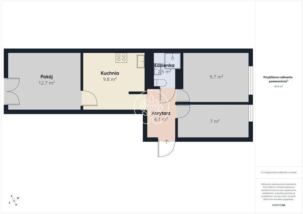 3 pokoje z widokiem na zieleń | 45,8 m² | ul. Spokojna - zdjęcie 11