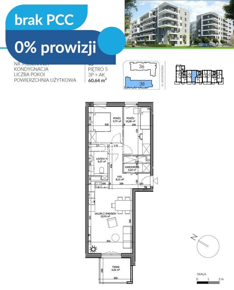 3 pokoje na Kapuściskach - 0% PROWIZJI