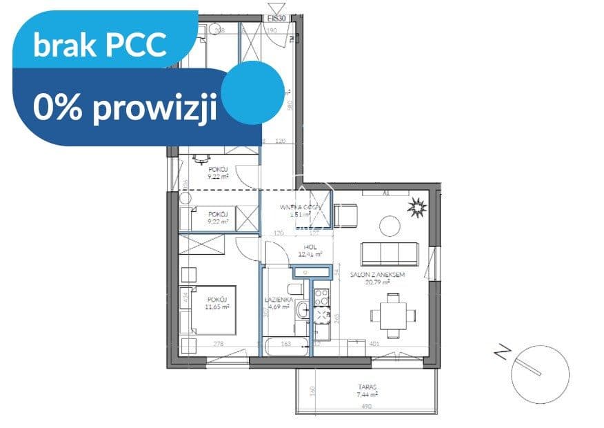 4 pokoje na Kapuściskach - 0% PROWIZJI