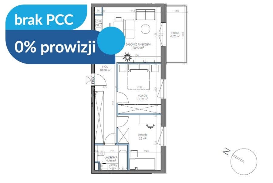 3 pokoje na Kapuściskach - 0% PROWIZJI
