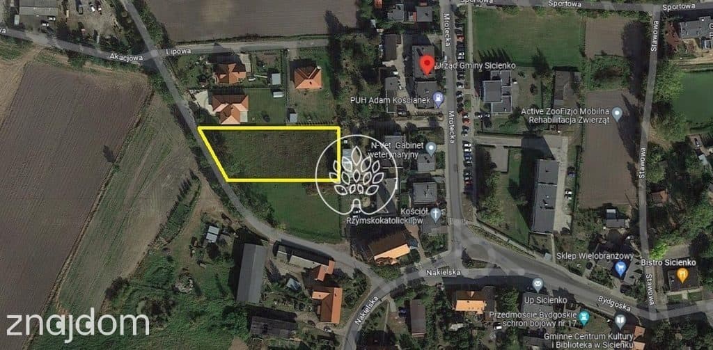 Działka w centrum Sicienka, 2347 m2 - zdjęcie 3