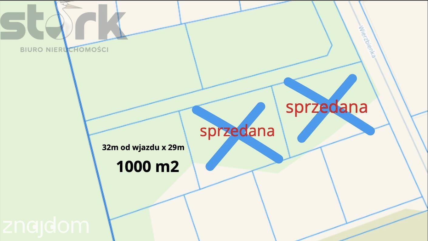 Działka 1000 m2 Henryszew z MPZP cena metra 180 zł