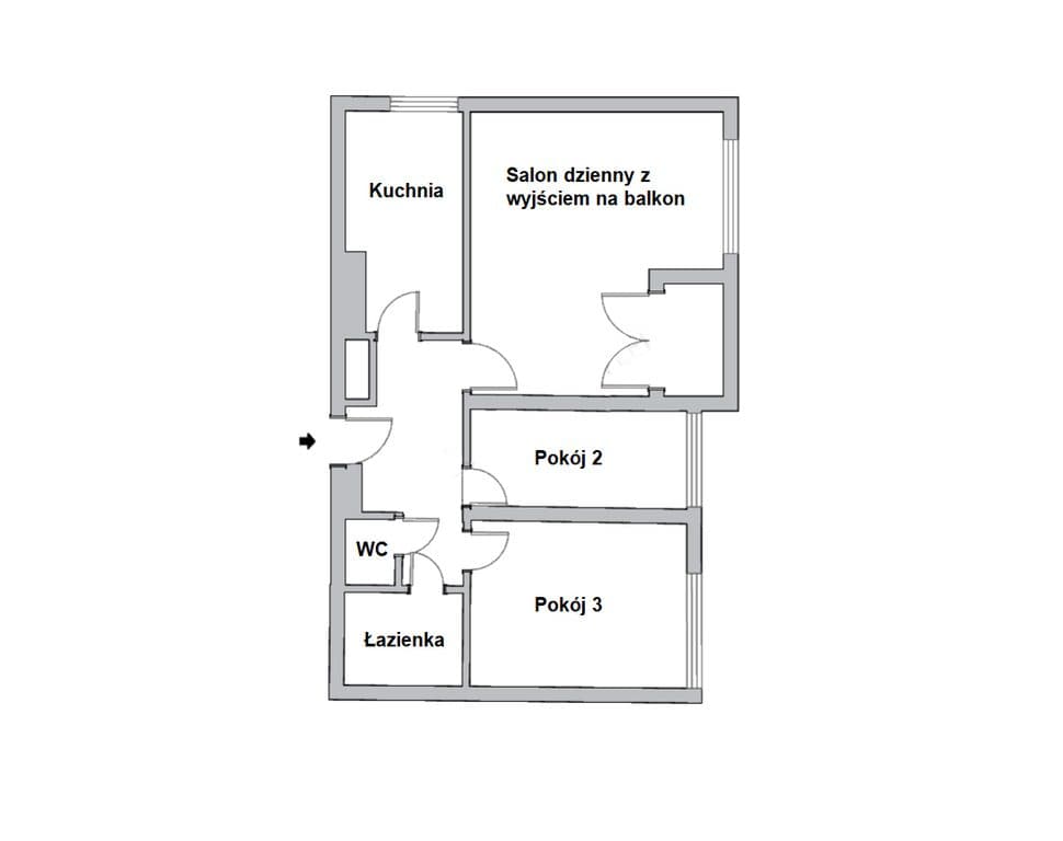 3 pokoje | 47,50 m² | balkon | do remontu - zdjęcie 16