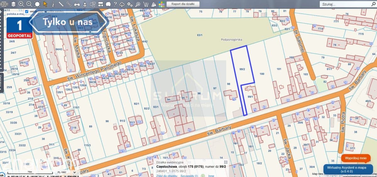 Pod Jasną Górą | Działka 1796 m²