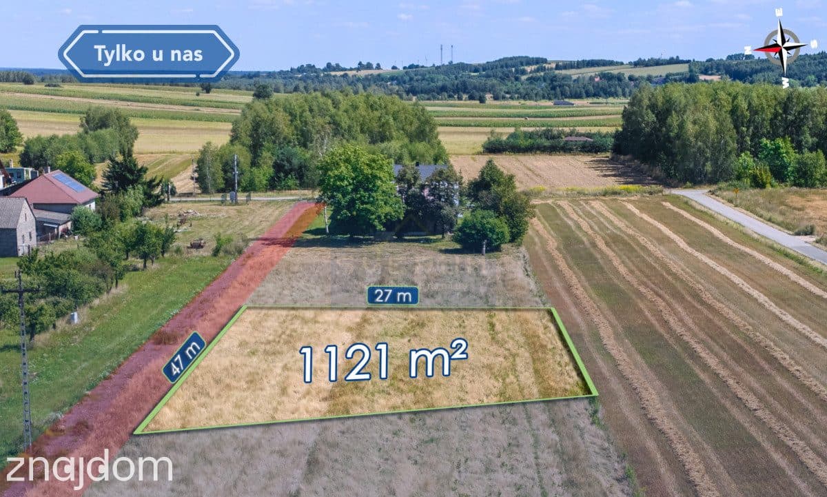Działka budowlana 1121 m² wymiarowa Zawada, Mstów - zdjęcie 3