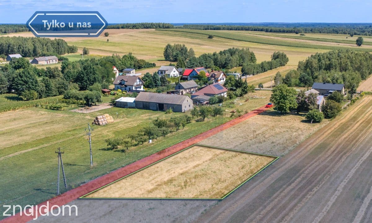 Działka budowlana 1121 m² wymiarowa Zawada, Mstów