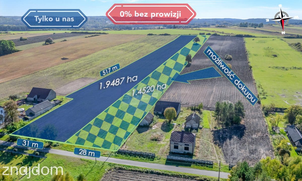 Duża działka Pabianice gm. Janów