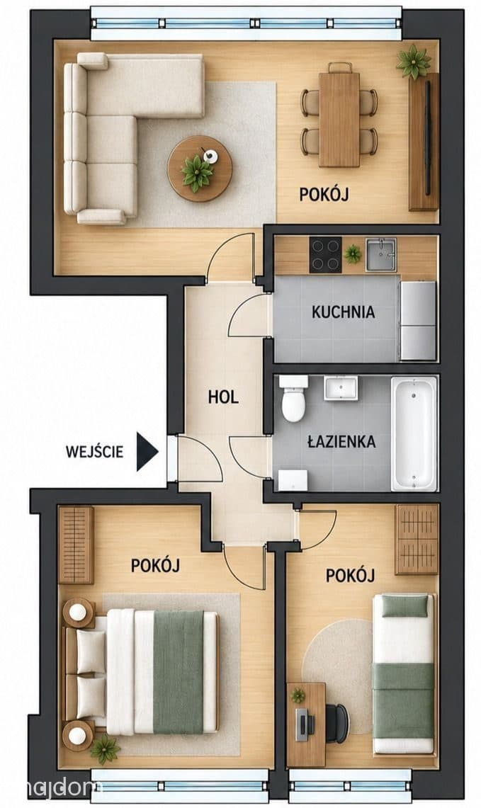 Stare Bielany | 47,5 m² | 2 pokoje | parter - zdjęcie 17