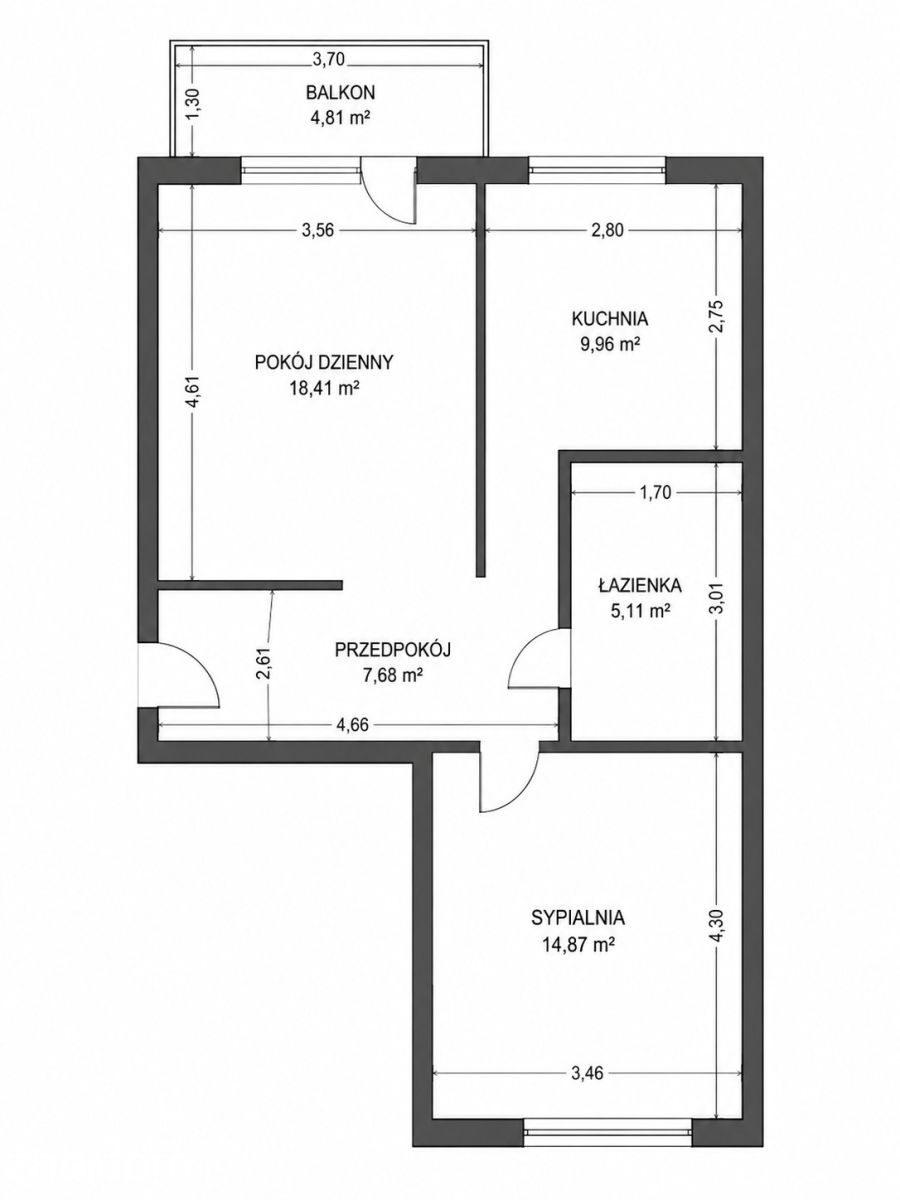 Duże 2 pokoje | 56 m² | balkon | piwnica | Zakrzów - zdjęcie 18