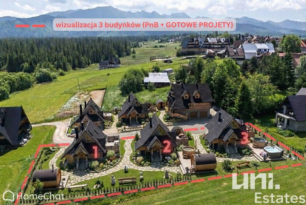 Działka budowlana + PnB, gotowe projekty na 3 domy