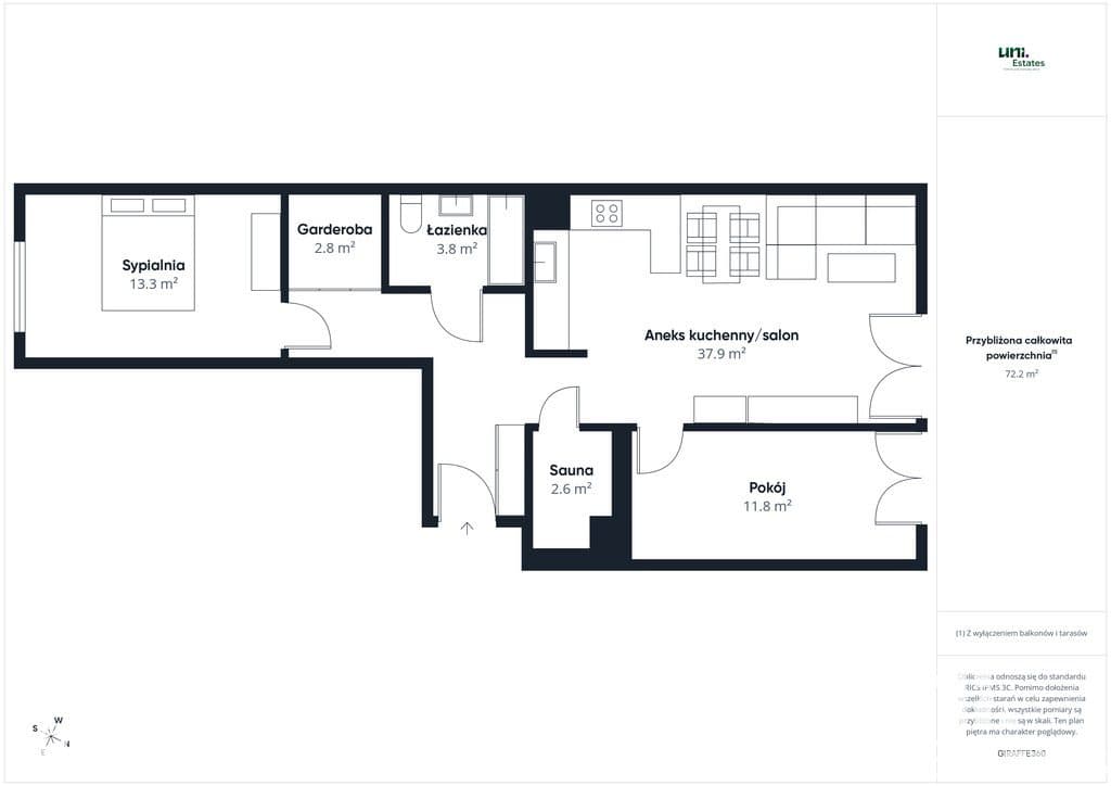Mieszkanie premium 3 pokoje, duży balkon, sauna - zdjęcie 2