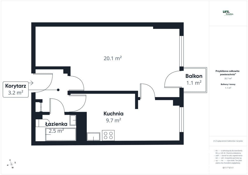Tauron Arena | Balkon | Podłoga Dębowa | 38m2 - zdjęcie 15