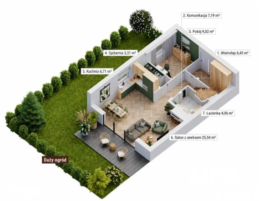 Bliźniak|6 pokoi | 121m2 | ogród 286 m² | Janowice - zdjęcie 6