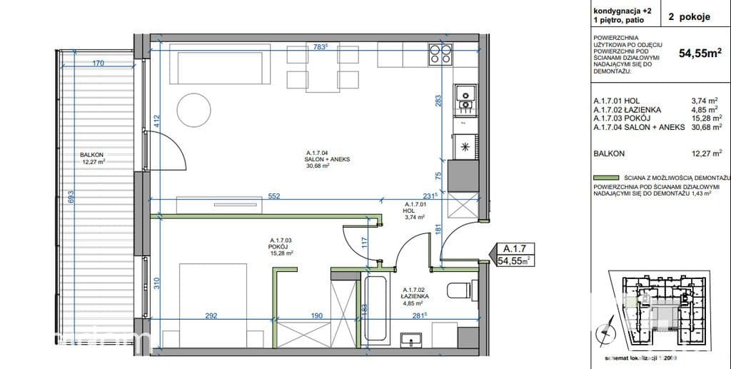 2 POKOJE I 54,55 m2 I 0% PROWIZJI I GARDEROBA - zdjęcie 19