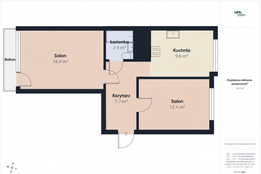 2 POKOJE | 51,02 M² | BALKON | 8. PIĘTRO | GLIWICE – CENTAURA - zdjęcie 19