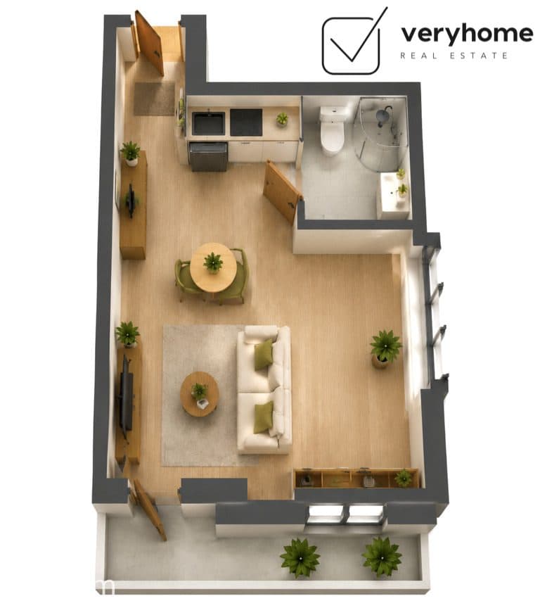 Kawalerka 22,73 m² z balkonem | stan deweloperski - zdjęcie 4