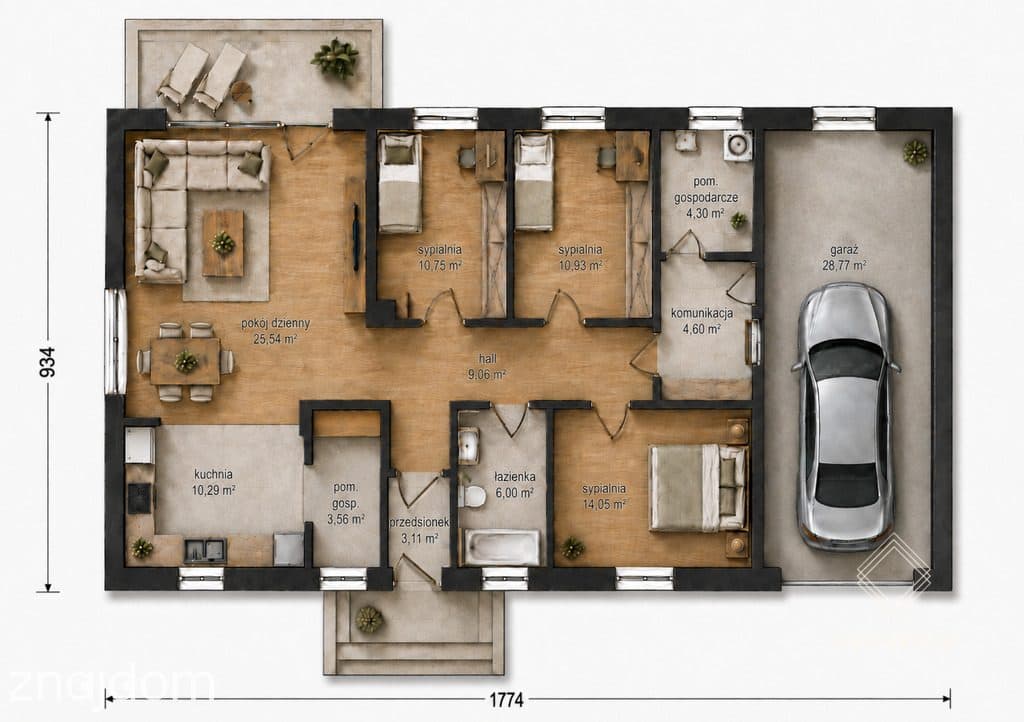 Nowoczesny dom pod lasem| 107 m² | działka 1000 m² - zdjęcie 5