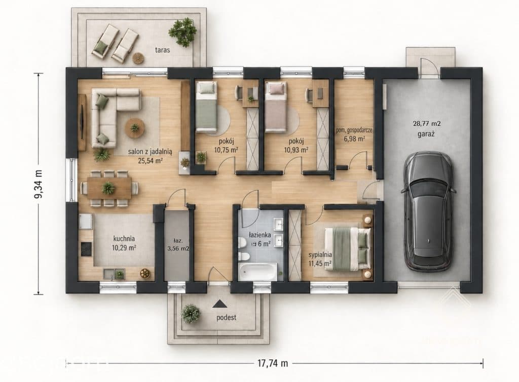Nowoczesny dom pod lasem| 107 m² | działka 1000 m² - zdjęcie 5