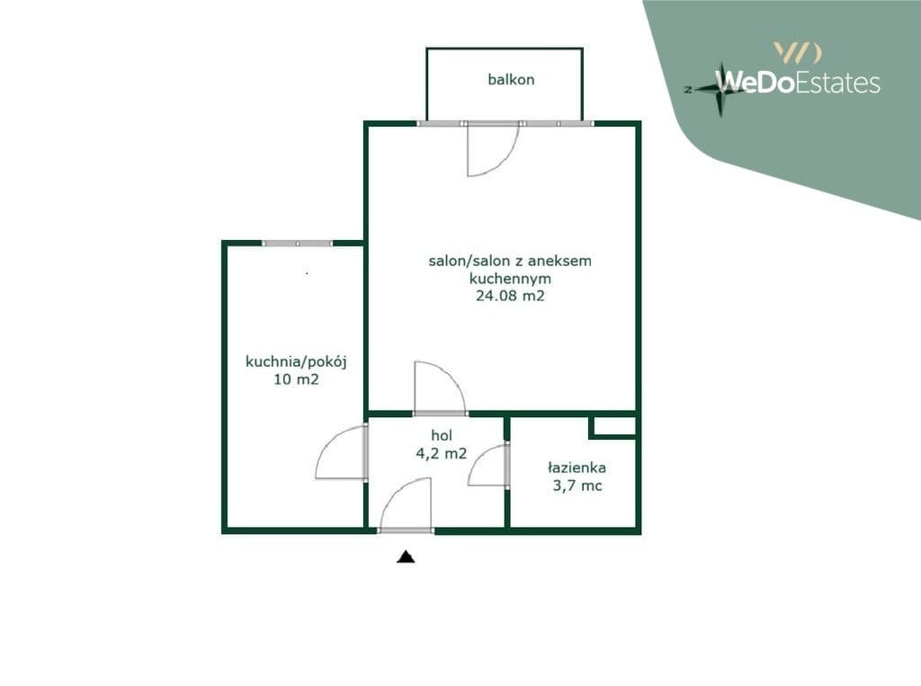Do aranżacji / salon +sypialnia / 42m2 - zdjęcie 3