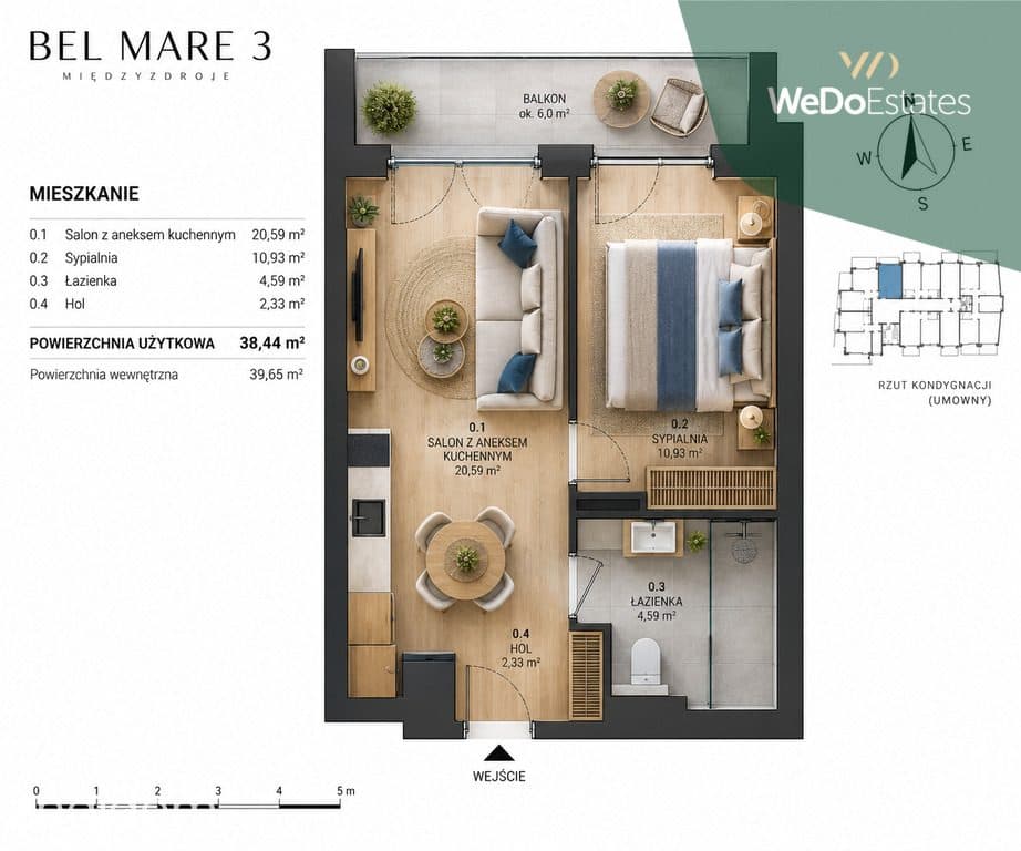 AQUA RESORT | 2 pokoje z balkonem | Międzyzdroje | Aquapark i SPA - zdjęcie 2