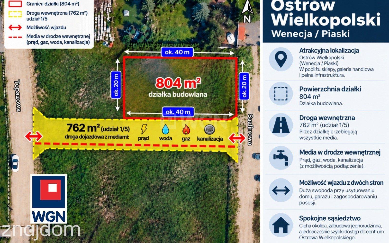 Grunt budowlany jednorodzinny na sprzedaż Ostrów Wielkopolski - Działka budowlana/ Wenecja / Piaski. - zdjęcie 4