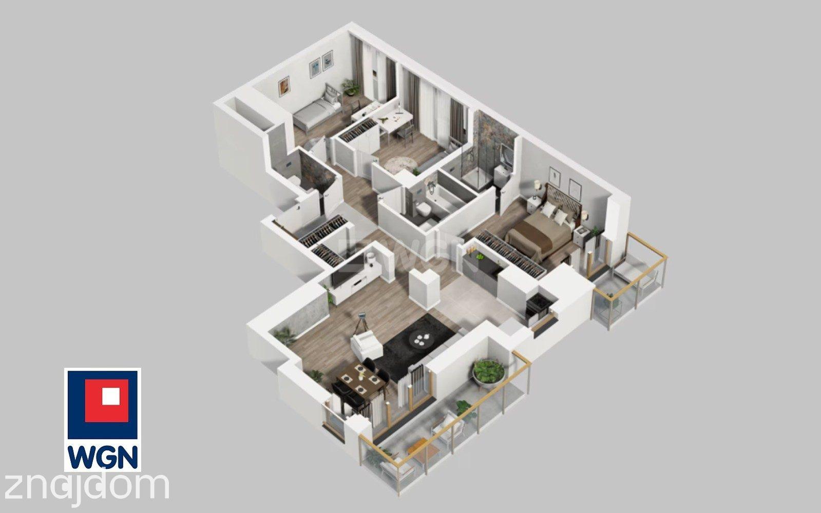 Mieszkanie na sprzedaż Wrocław - Nowoczesny apartament 4-pokojowy 86,41 m2 z dwoma balkonami i wyjątkowym widokiem na Odrę oraz tereny zielone - nowa inwestycja we Wrocławiu. - zdjęcie 4
