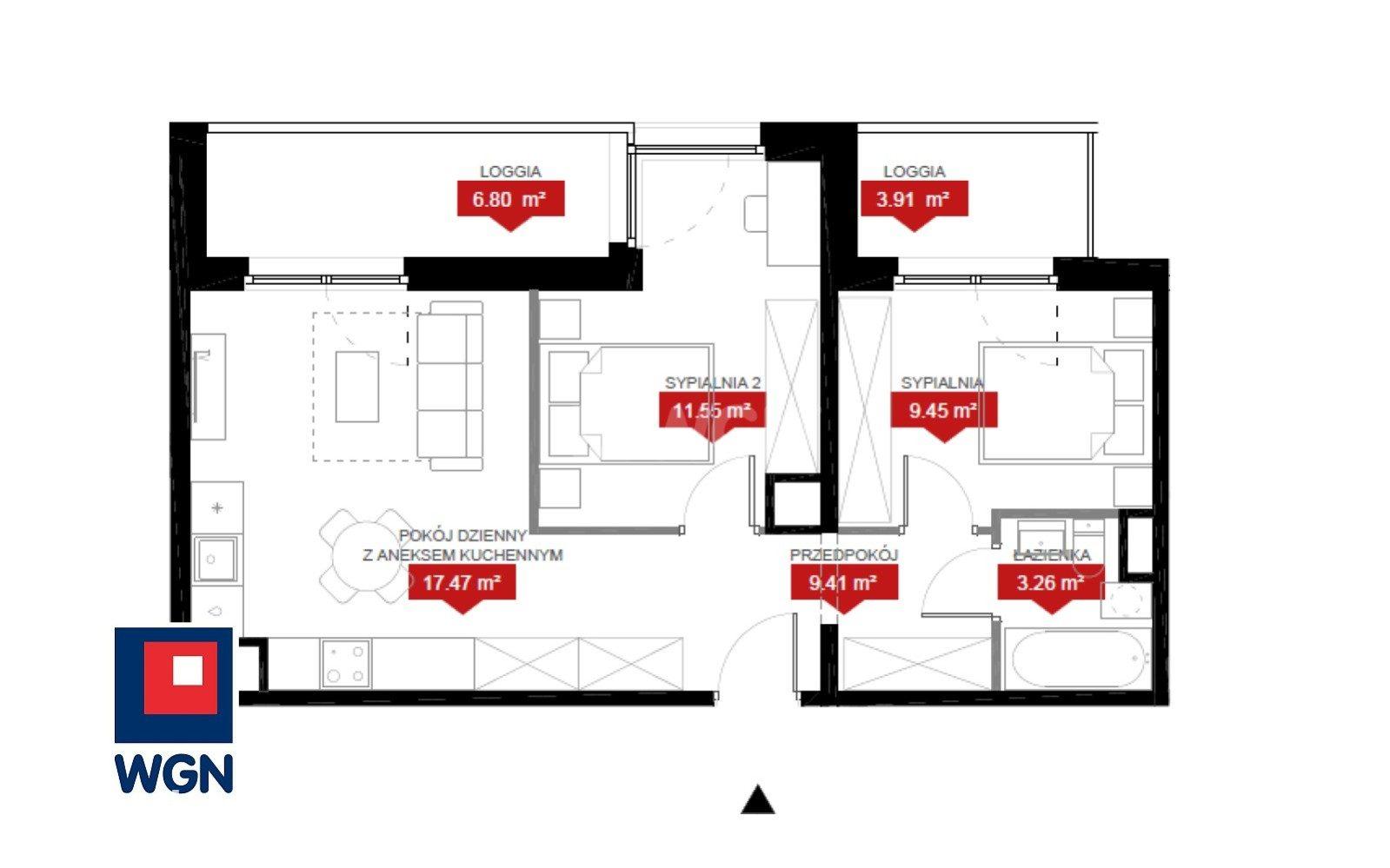 Mieszkanie na sprzedaż Wrocław - Nowoczesny apartament 3-pokojowy 51,14jąt m2 z dwoma balkonami i wyjątkowym widokiem na Odrę oraz tereny zielone - nowa inwestycja we Wrocławiu. - zdjęcie 3