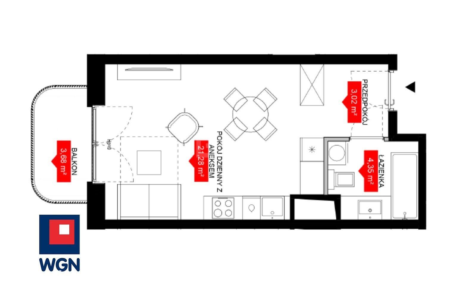 Mieszkanie na sprzedaż Wrocław - Jasny, stylowy apartament 28,7 m2 na 6. piętrze z balkonem ? kompaktowa perełka w sercu Wrocławia, idealna na wygodne życie lub pewną inwestycję. - zdjęcie 7