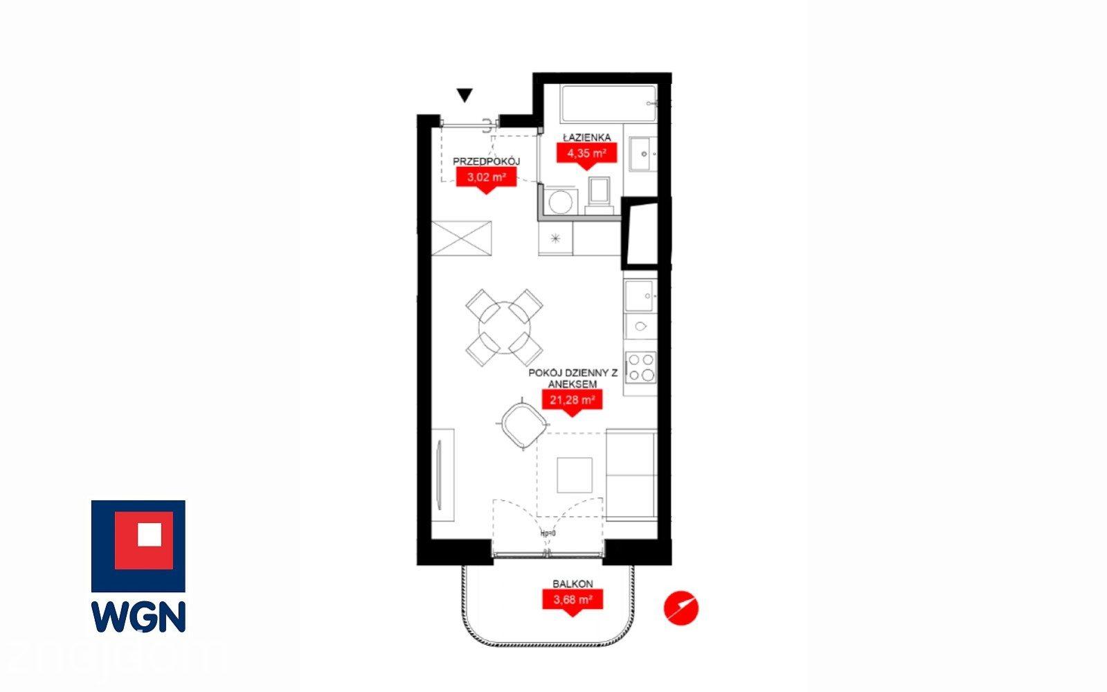 Mieszkanie na sprzedaż Wrocław - Jasny, stylowy apartament 28,7 m2 na 6. piętrze z balkonem ? kompaktowa perełka w sercu Wrocławia, idealna na wygodne życie lub pewną inwestycję. - zdjęcie 13