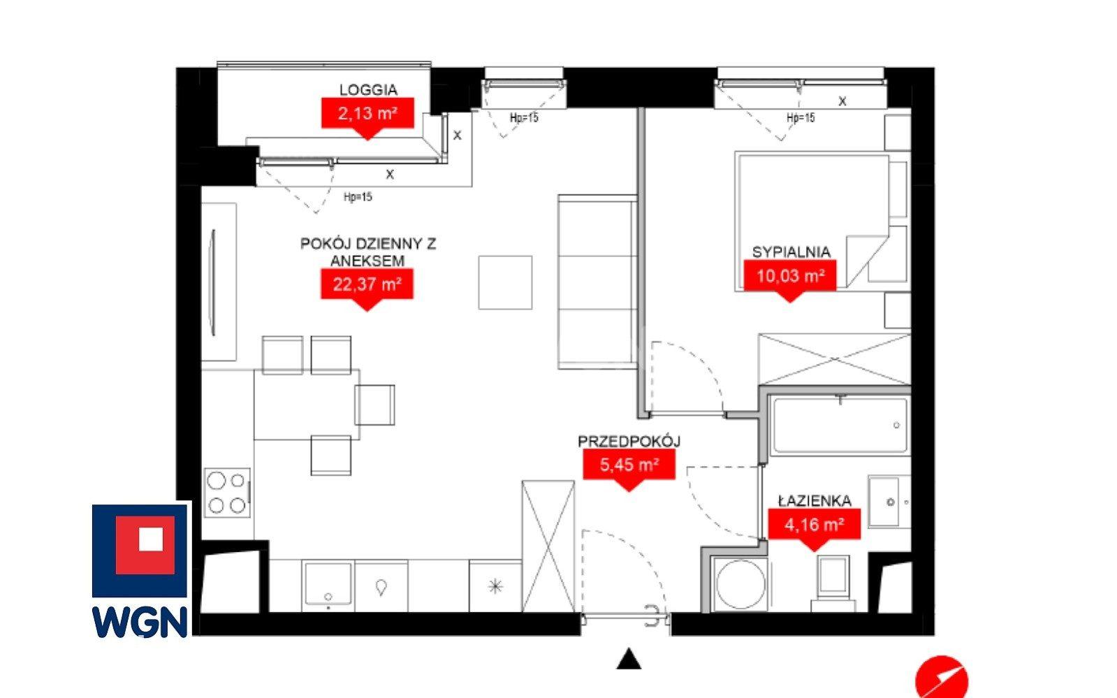 Mieszkanie na sprzedaż Wrocław - Jasny, stylowy apartament 42 m2 na 8 piętrze z loggia - kompaktowa perełka w sercu Wrocławia, idealna na wygodne życie lub pewną inwestycję. - zdjęcie 9