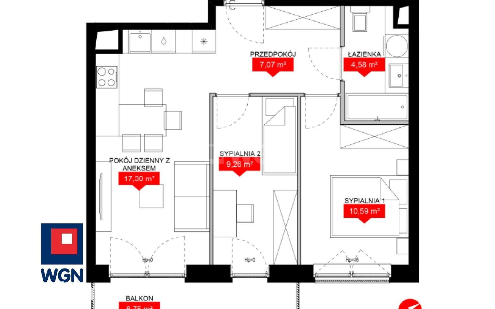Mieszkanie na sprzedaż Wrocław - Jasny, stylowy apartament 48 m2 na 5 piętrze z balkonem - kompaktowa perełka w sercu Wrocławia, idealna na wygodne życie lub pewną inwestycję. - zdjęcie 12