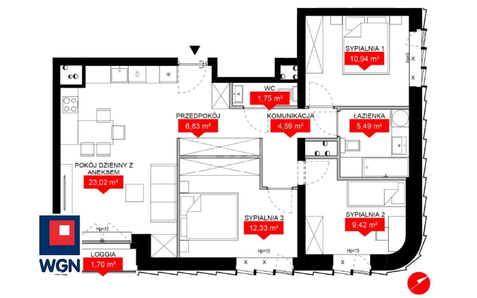 Mieszkanie na sprzedaż Wrocław - Stylowy apartament premium 4-pokojowy z loggią - 74,40 m2 -1 piętro - Prestiżowa inwestycja w centrum Wrocławia. - zdjęcie 17