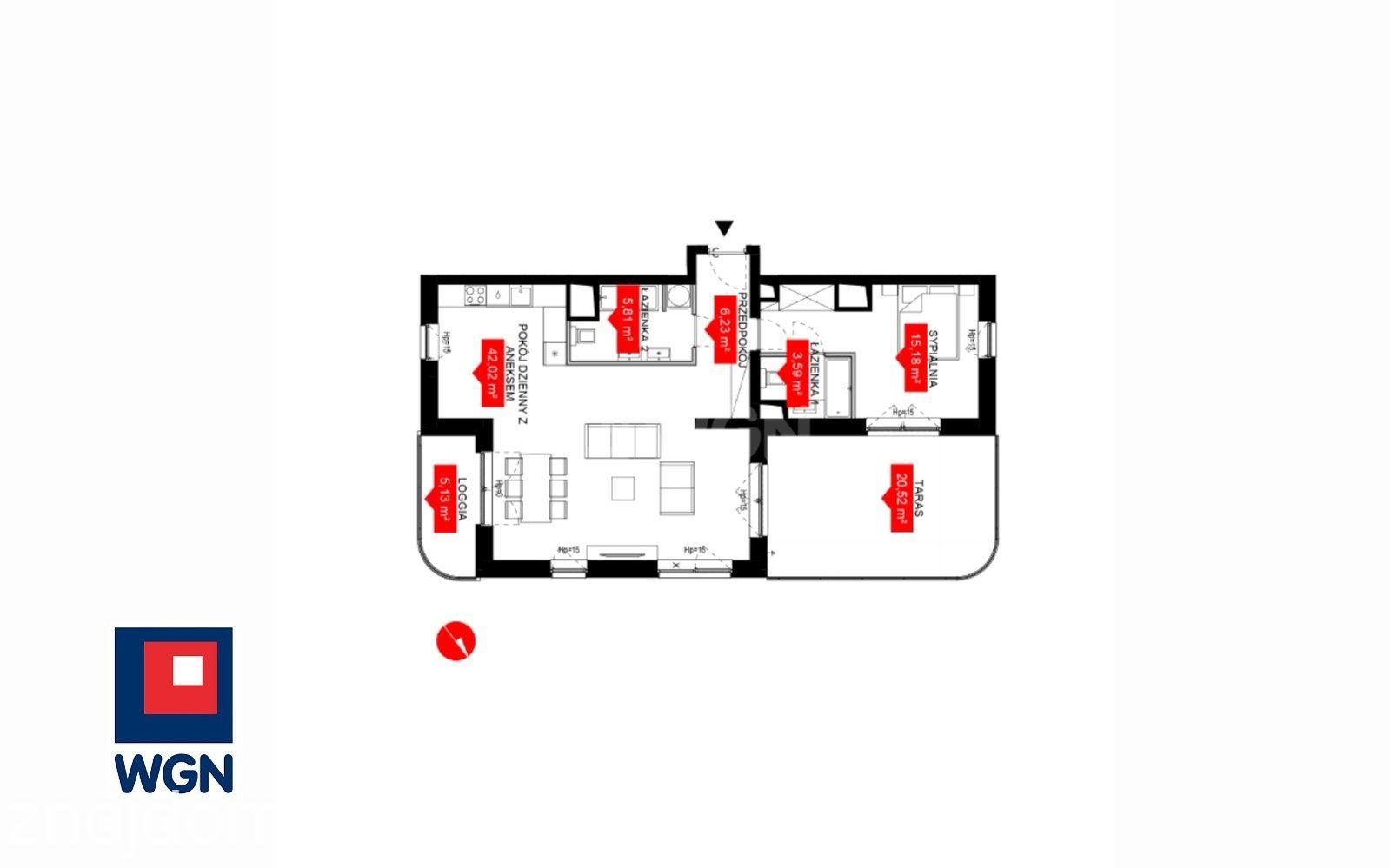 Mieszkanie na sprzedaż Wrocław - Stylowy apartament premium 2-pokojowy z tarasem i loggią - 72,80 m2 - 15 piętro - Prestiżowa inwestycja w centrum Wrocławia.