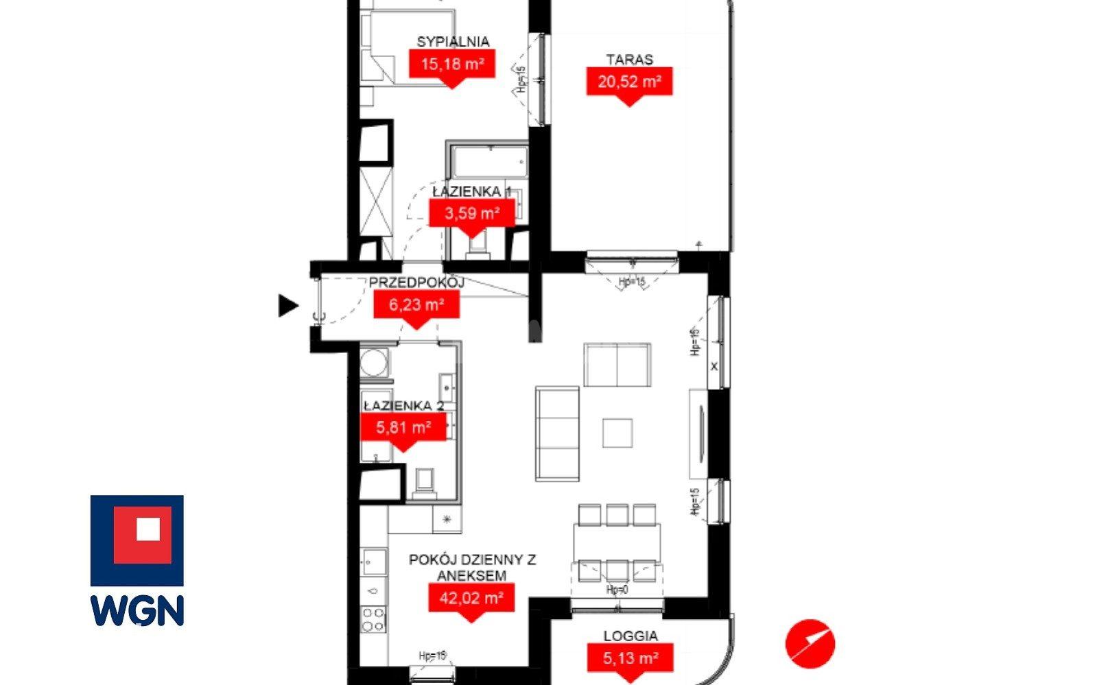 Mieszkanie na sprzedaż Wrocław - Stylowy apartament premium 2-pokojowy z tarasem i loggią - 72,80 m2 - 15 piętro - Prestiżowa inwestycja w centrum Wrocławia. - zdjęcie 9