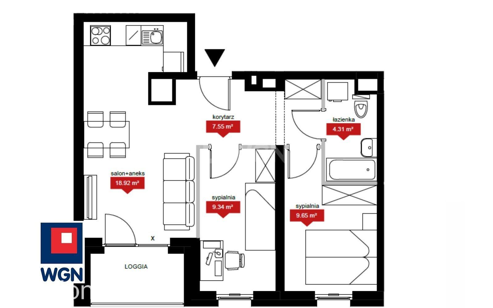 Mieszkanie na sprzedaż Wrocław - Nowoczesny apartament z loggią - idealny do zamieszkania lub inwestycji. - zdjęcie 2