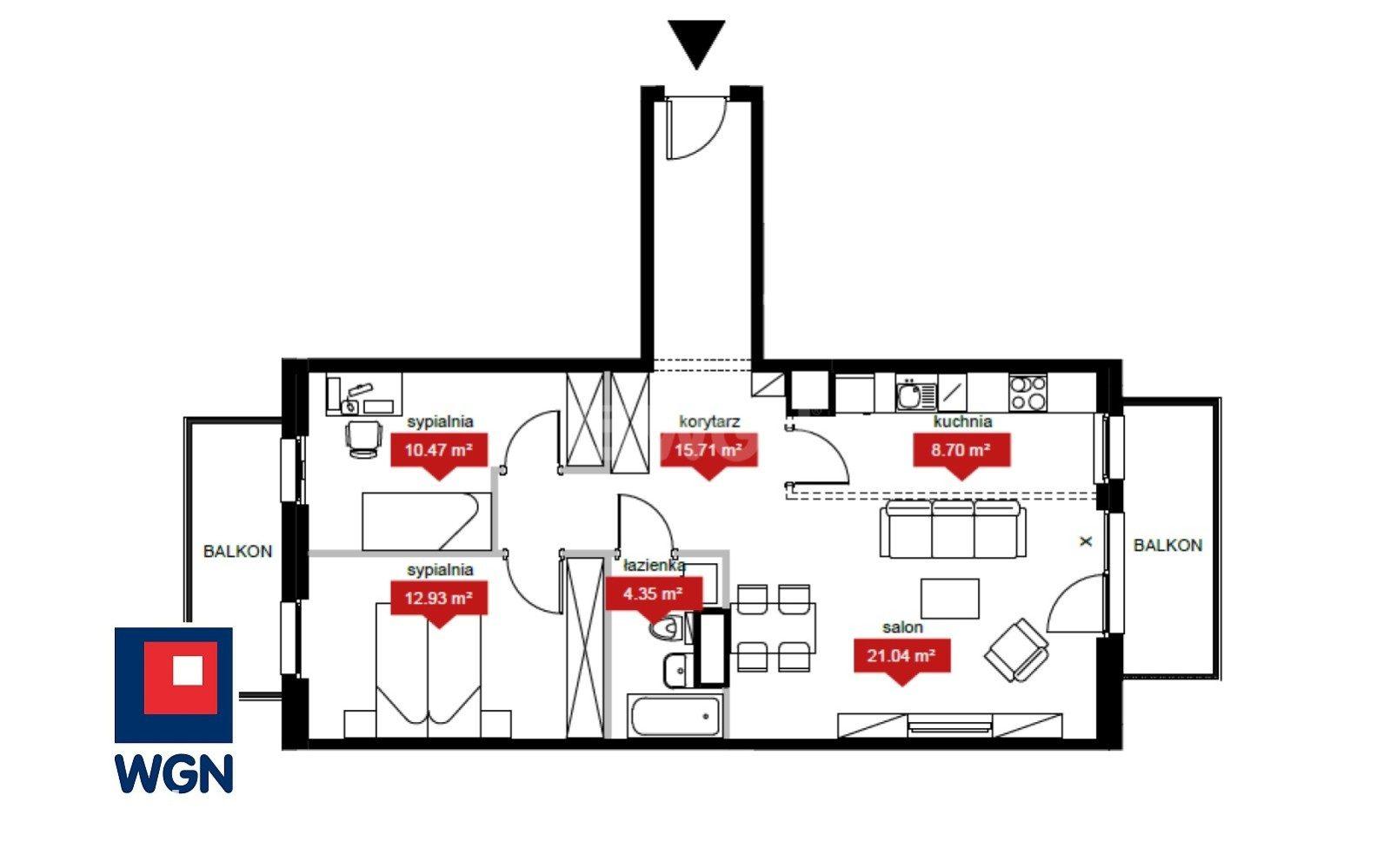 Mieszkanie na sprzedaż Wrocław - Przestronny apartament premium z 2 balkonami - 73,20 m2 - Blisko Rynku Wrocławia - 3 pokoje. - zdjęcie 3