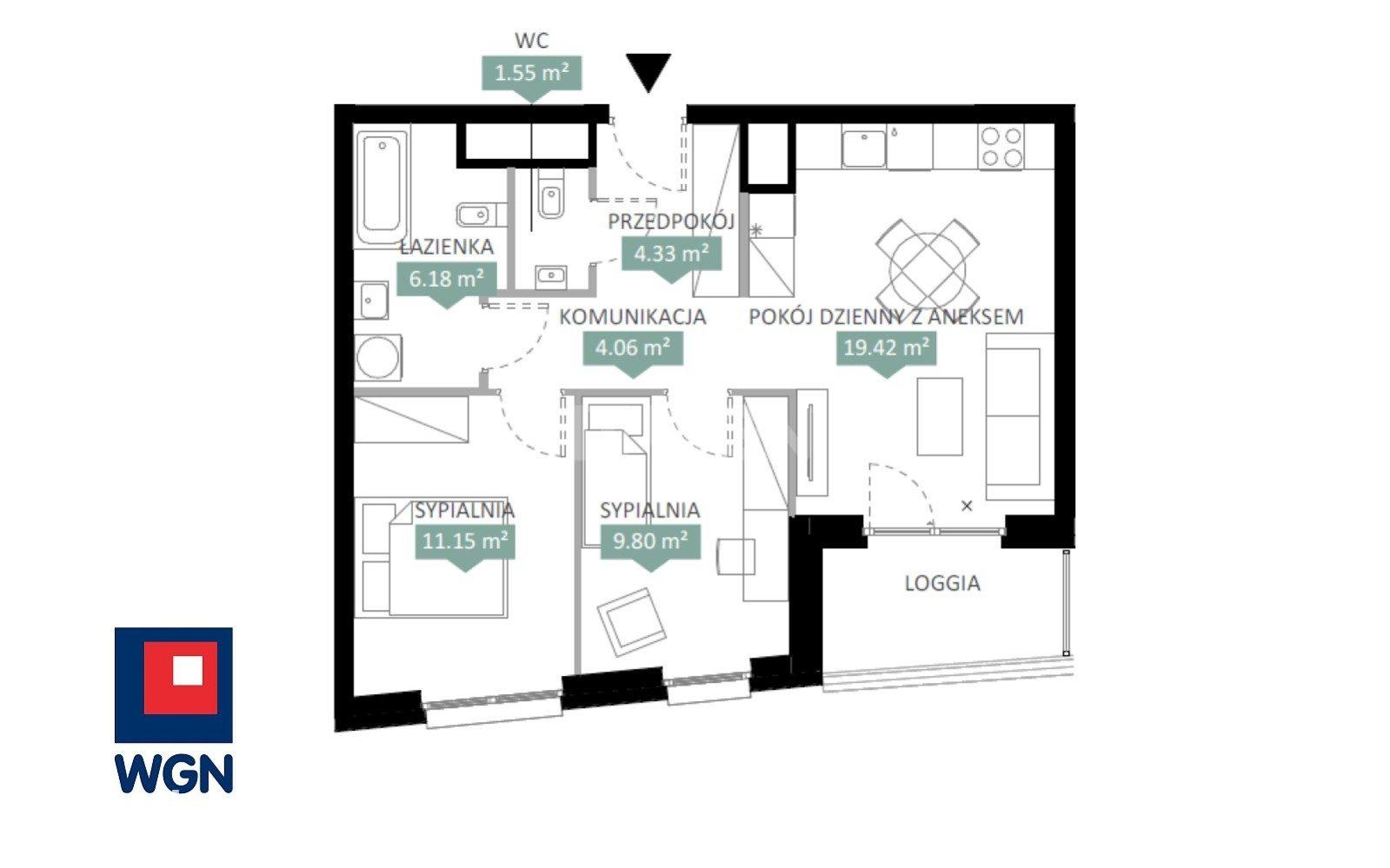 Mieszkanie na sprzedaż Wrocław - Elegancki apartament 3-pokojowy z loggią - Funkcjonalny układ - Centrum Wrocławia, - zdjęcie 5