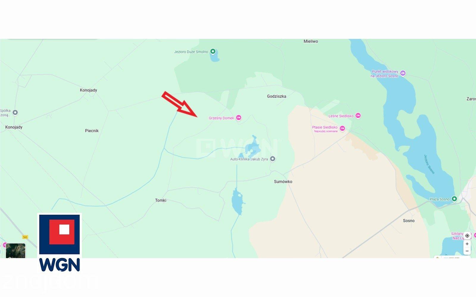 Grunt budowlany jednorodzinny na sprzedaż Sumówko - Działka budowlana wśród lasów i jezior. - zdjęcie 2