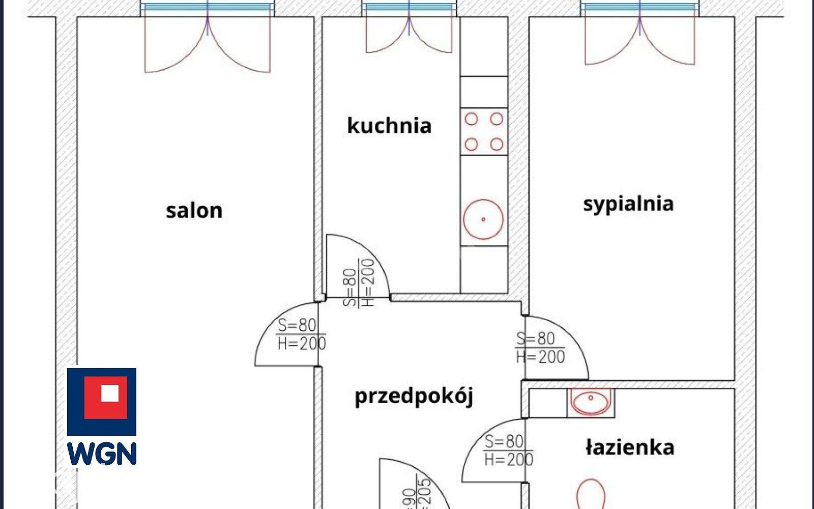 Mieszkanie na  sprzedaż Wrocław - 2 pokoje,osobna kuchnia, 51 m2  Kromera