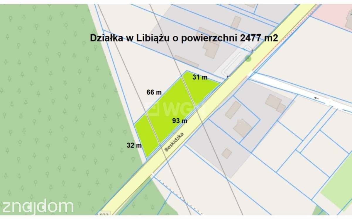 Grunt bez warunków zabudowy na sprzedaż Libiąż - Działka przy ul Beskidzkiej w Libiążu 24,77ar - zdjęcie 3