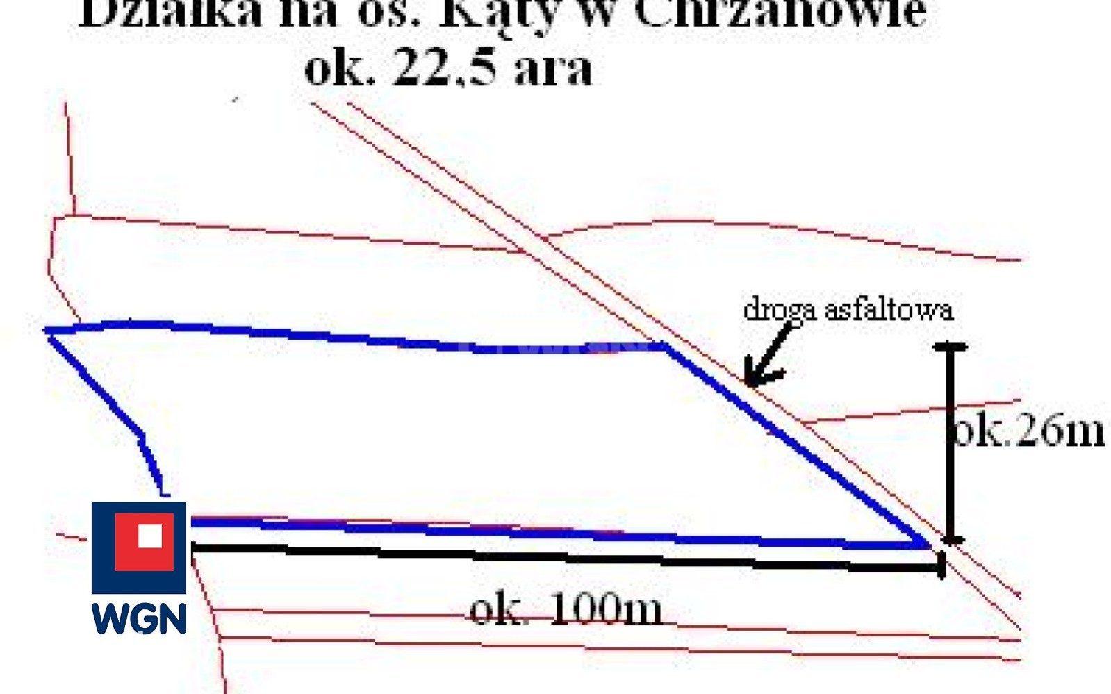 Grunt budowlany jednorodzinny na  sprzedaż Chrzanów - Ładna,  22 arowa działka Chrzanów Kąty