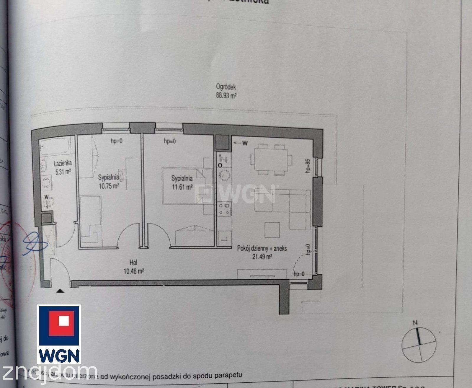 Mieszkanie na  sprzedaż Gdańsk - Letnica Faro - 3 pokoje z ogródkiem