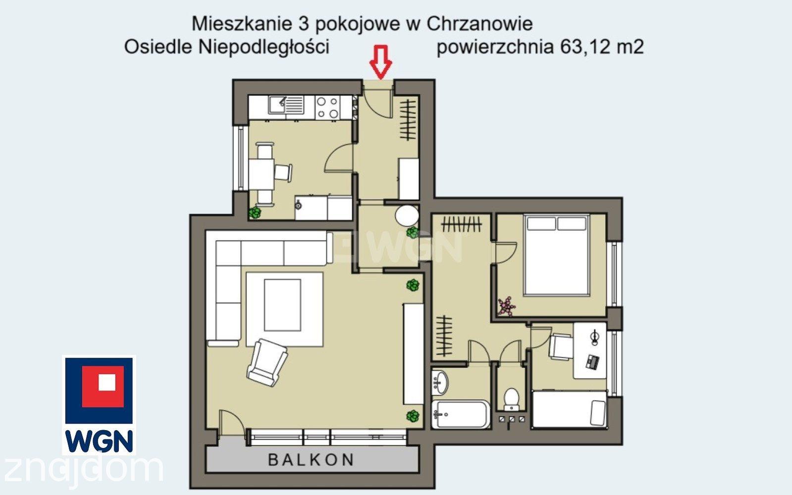 Mieszkanie na sprzedaż Chrzanów - Słoneczne mieszkanie na oś.Niepodległości w Chrzanowie w dobrej cenie! - zdjęcie 10