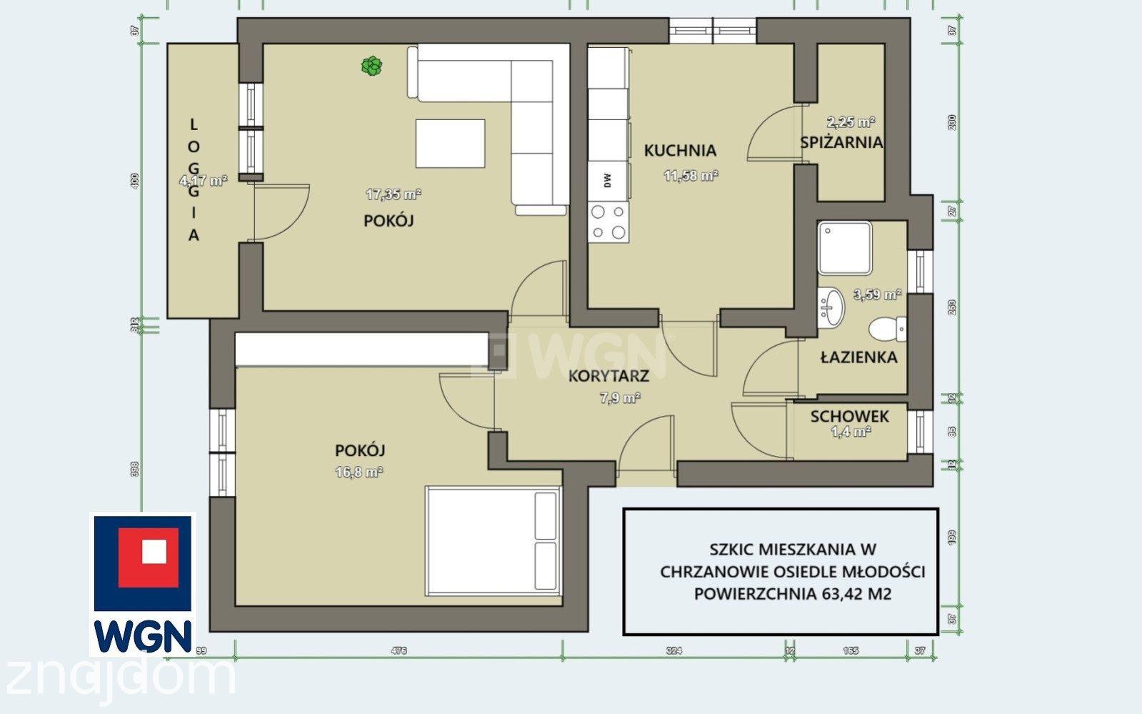 Mieszkanie na sprzedaż Chrzanów - Na sprzedaż mieszkanie w Chrzanowie 63,42 m2. - zdjęcie 5