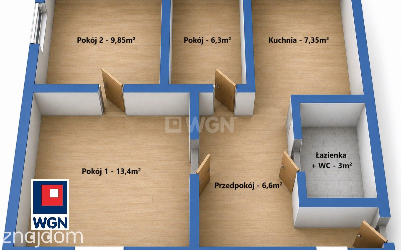 Mieszkanie na wynajem Siemianowice Śląskie - 3 pokoje po remoncie z częściowym umeblowaniem w bloku/Centrum/.