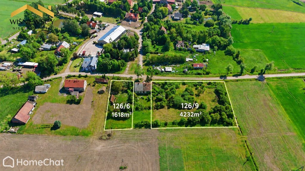 Działka budowlana 1618 m² z budynkiem, Drużno