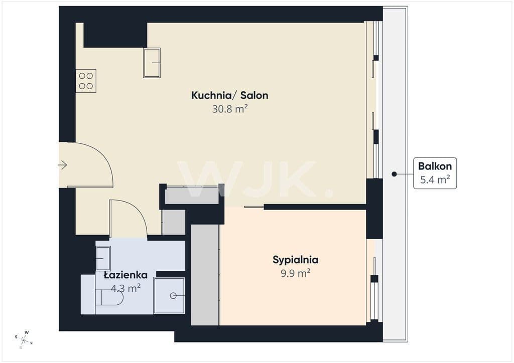 50m2, 2 pokoje, klimatyzacja, ul.Emilii Plater - zdjęcie 17