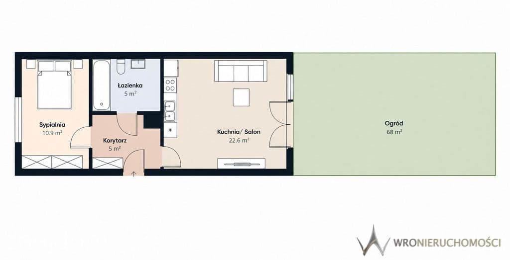Nowe 2 pokoje | ogródek 68 m² | klimatyzacja - zdjęcie 19