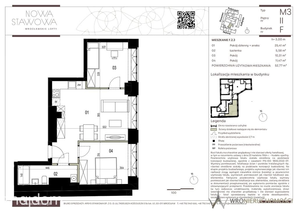 3 pokoje | 52,77 m² | centrum Wrocławia - zdjęcie 2
